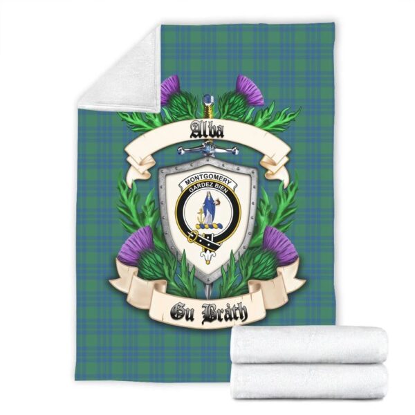 Montgomery Ancient Clan Blanket, Scottish Tartan Montgomery Ancient Clans Blanket Thistle Style