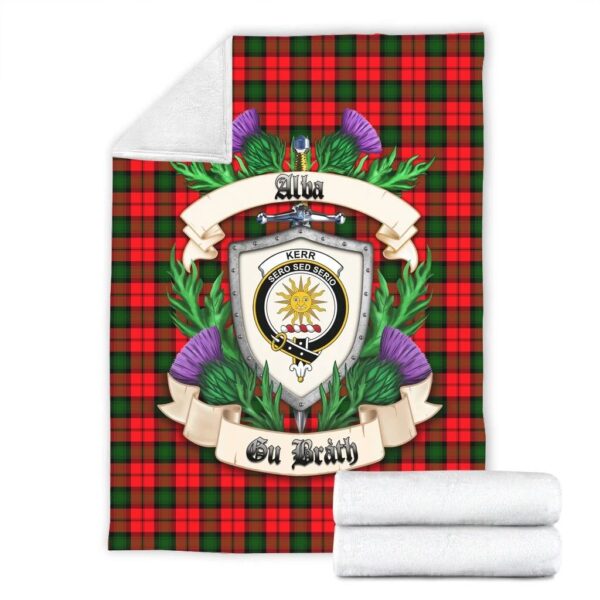 Kerr Modern Clan Blanket, Scottish Tartan Kerr Modern Clans Blanket Thistle Style