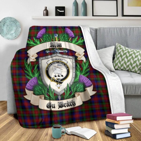 Tennant Clan Blanket, Scottish Tartan Tennant Clans Blanket Thistle Style - Image 2