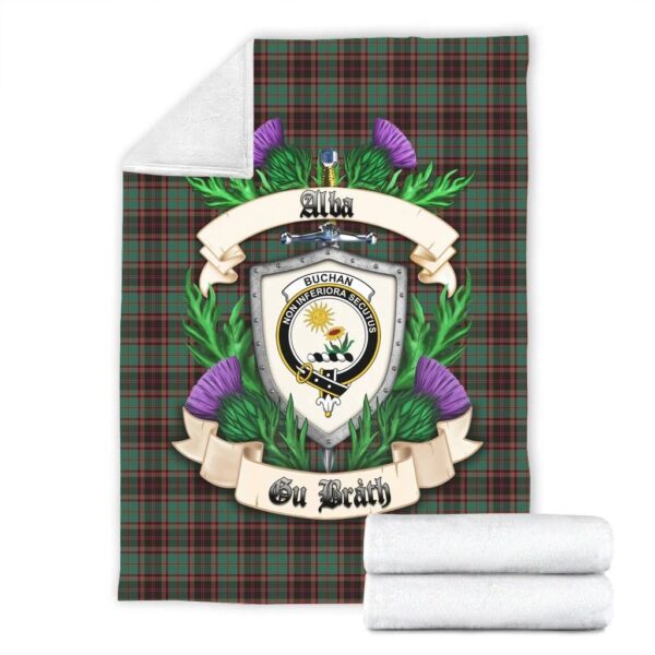 Buchan Ancient Clan Blanket, Scottish Tartan Buchan Ancient Clans Blanket Thistle Style