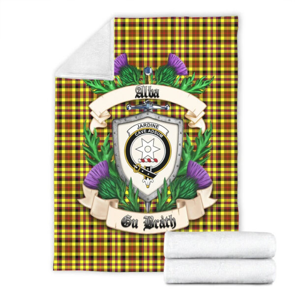 Jardine Clan Blanket, Scottish Tartan Jardine Clans Blanket Thistle Style