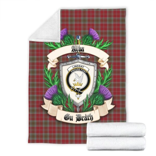 Lindsay Weathered Clan Blanket, Scottish Tartan Lindsay Weathered Clans Blanket Thistle Style