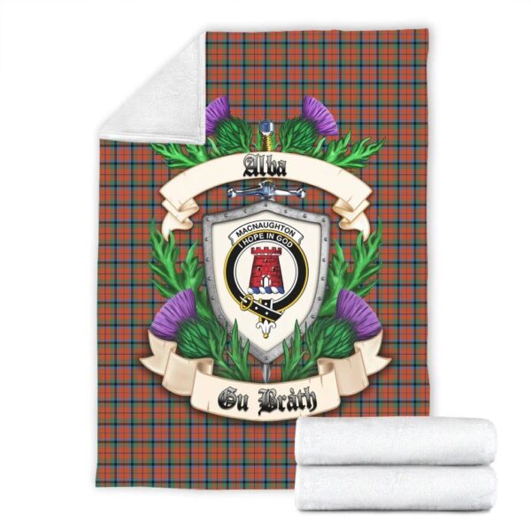 MacNaughton Ancient Clan Blanket, Scottish Tartan MacNaughton Ancient Clans Blanket Thistle Style