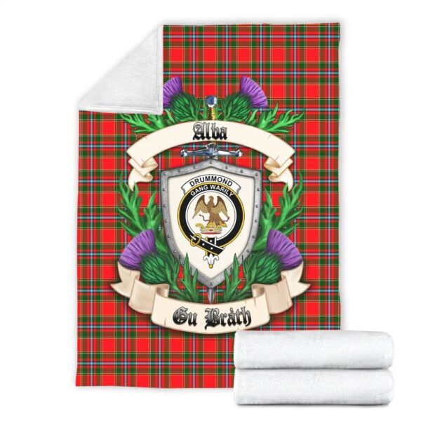 Drummond of Perth Clan Blanket, Scottish Tartan Drummond of Perth Clans Blanket Thistle Style