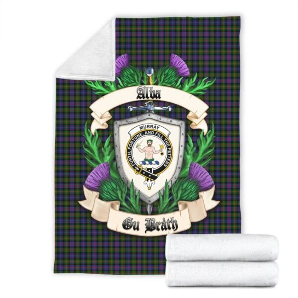 Murray of Atholl Modern Clan Blanket, Scottish Tartan Murray of Atholl Modern Clans Blanket Thistle Style