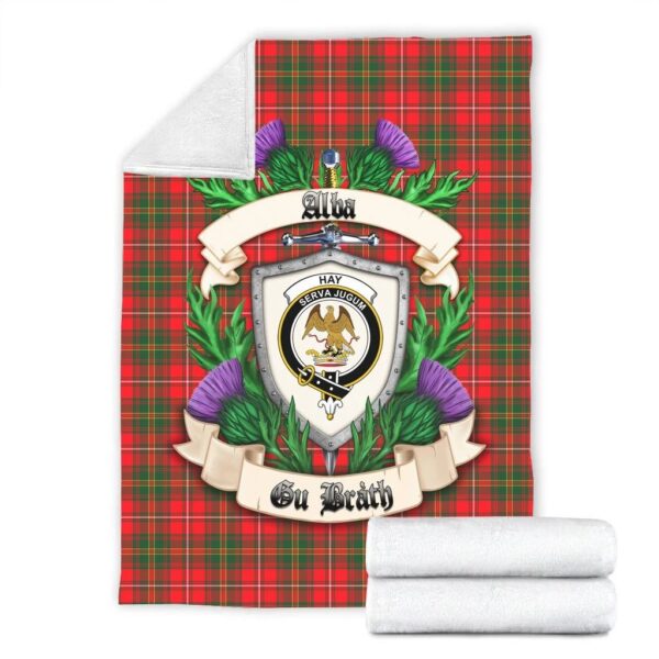 Hay Modern Clan Blanket, Scottish Tartan Hay Modern Clans Blanket Thistle Style