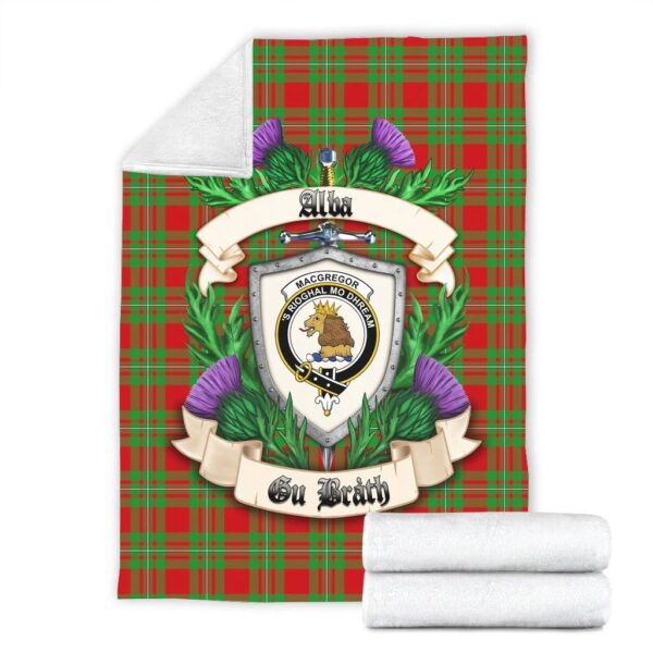 MacGregor Modern Clan Blanket, Scottish Tartan MacGregor Modern Clans Blanket Thistle Style