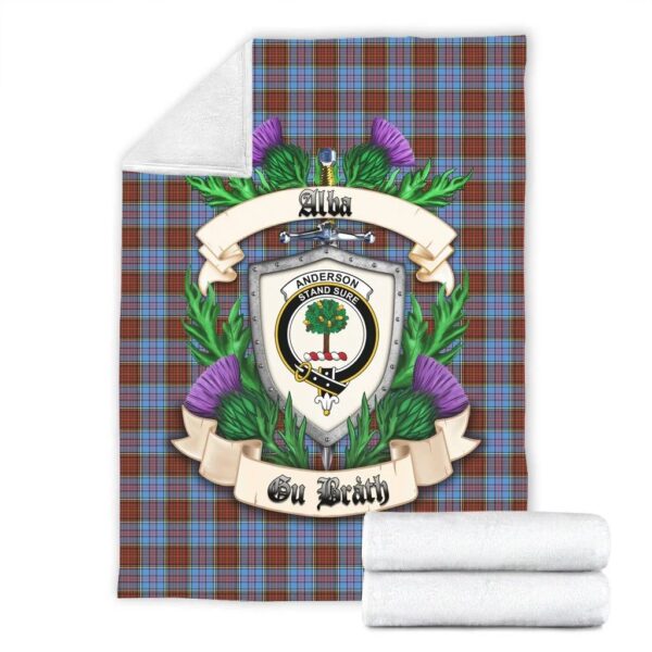 Anderson Modern Clan Blanket, Scottish Tartan Anderson Modern Clans Blanket Thistle Style