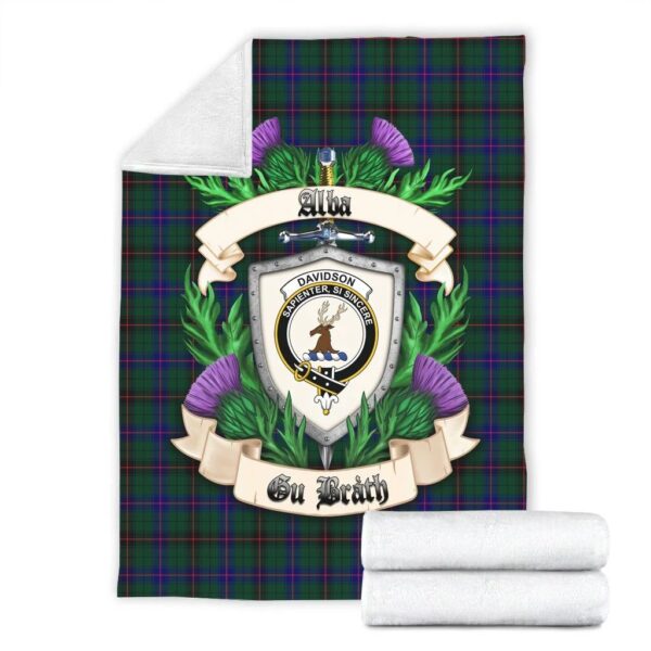 Davidson Modern Clan Blanket, Scottish Tartan Davidson Modern Clans Blanket Thistle Style