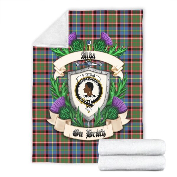 Stirling & Bannockburn District Clan Blanket, Scottish Tartan Stirling & Bannockburn District Clans Blanket Thistle Style