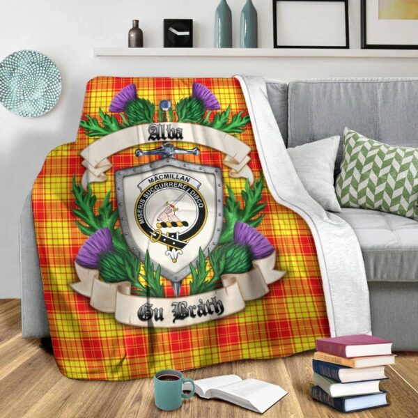 MacMillan Clan Clan Blanket, Scottish Tartan MacMillan Clan Clans Blanket Thistle Style - Image 2