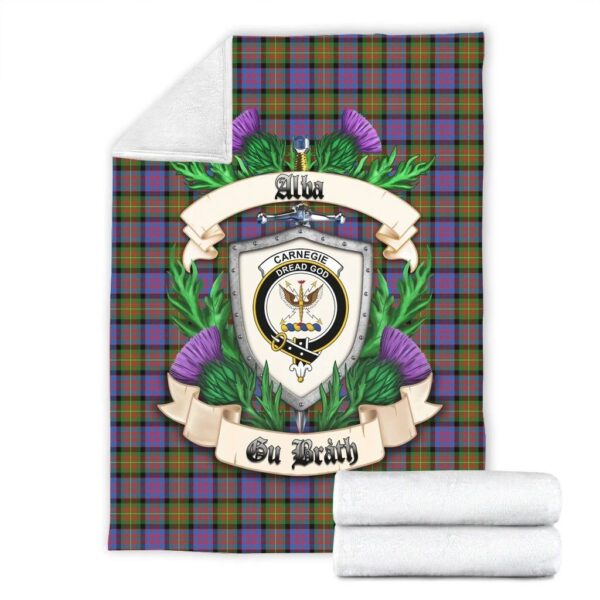 Carnegie Ancient Clan Blanket, Scottish Tartan Carnegie Ancient Clans Blanket Thistle Style