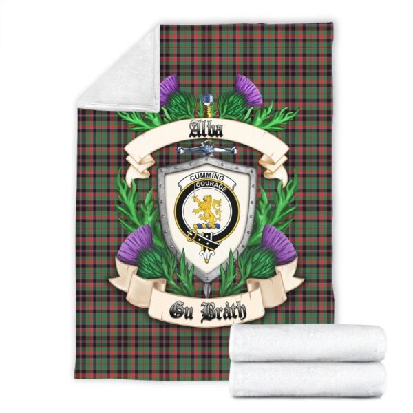 Cumming Hunting Ancient Clan Blanket, Scottish Tartan Cumming Hunting Ancient Clans Blanket Thistle Style