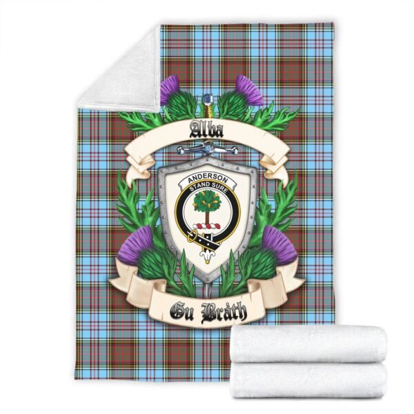 Anderson Ancient Clan Blanket, Scottish Tartan Anderson Ancient Clans Blanket Thistle Style