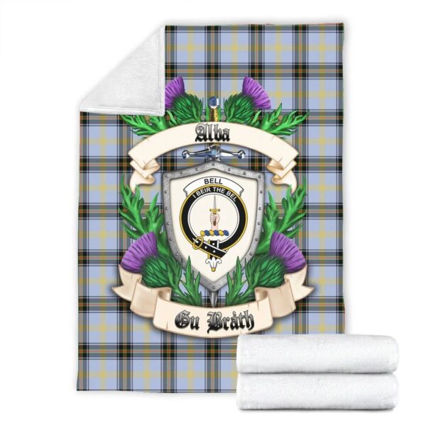 Bell of the Borders Clan Blanket, Scottish Tartan Bell of the Borders Clans Blanket Thistle Style