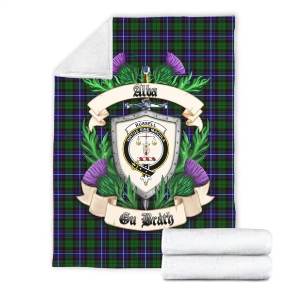 Russell Modern Clan Blanket, Scottish Tartan Russell Modern Clans Blanket Thistle Style