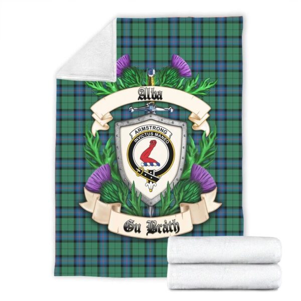 Armstrong Ancient Clan Blanket, Scottish Tartan Armstrong Ancient Clans Blanket Thistle Style