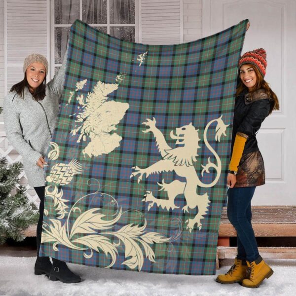 MacDonnell of Glengarry Ancient Clan Blanket, Scottish Tartan MacDonnell of Glengarry Ancient Clans Blanket Thistle Map Style - Image 2