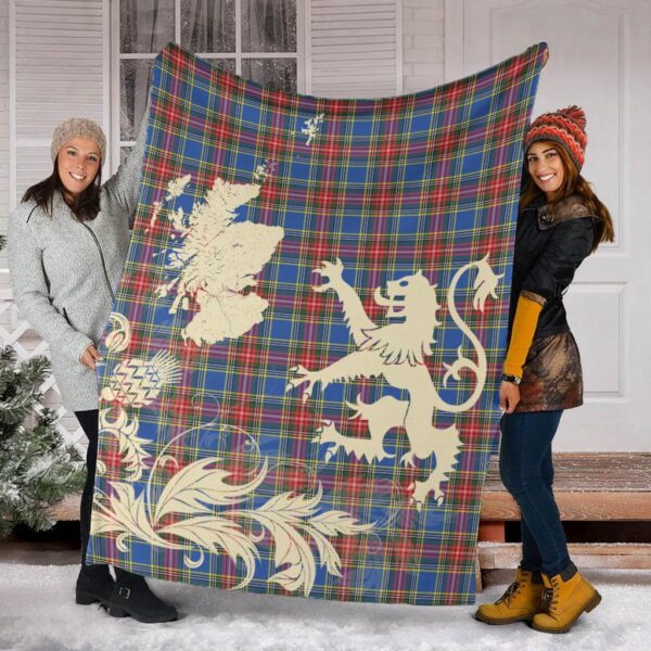 MacBeth Modern Clan Blanket, Scottish Tartan MacBeth Modern Clans Blanket Thistle Map Style - Image 2