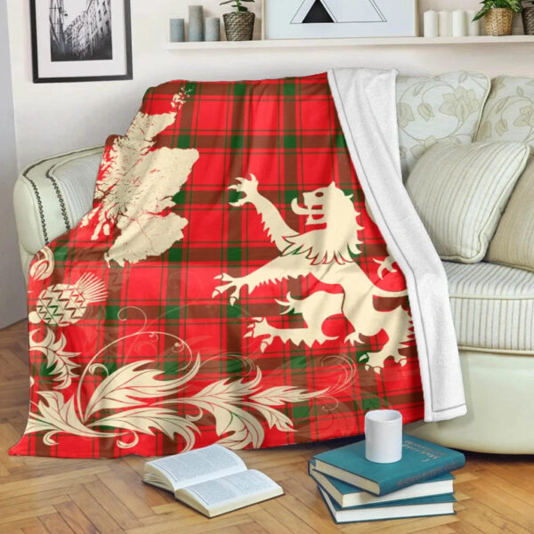 MacDonald of Sleat Clan Blanket, Scottish Tartan MacDonald of Sleat Clans Blanket Thistle Map Style - Image 5