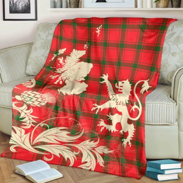 MacDonald of Sleat Clan Blanket, Scottish Tartan MacDonald of Sleat Clans Blanket Thistle Map Style - Image 4