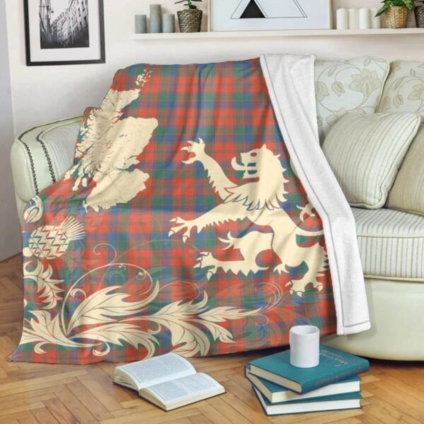 Rob Roy MacGregor Modern Clan Blanket, Scottish Tartan Rob Roy MacGregor Modern Clans Blanket Thistle Map Style - Image 5