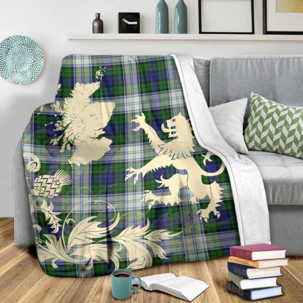 Blackwatch Dress Modern Clan Blanket, Scottish Tartan Blackwatch Dress Modern Clans Blanket Thistle Map Style - Image 3