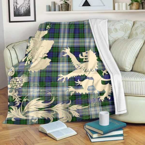 Blackwatch Dress Modern Clan Blanket, Scottish Tartan Blackwatch Dress Modern Clans Blanket Thistle Map Style - Image 5