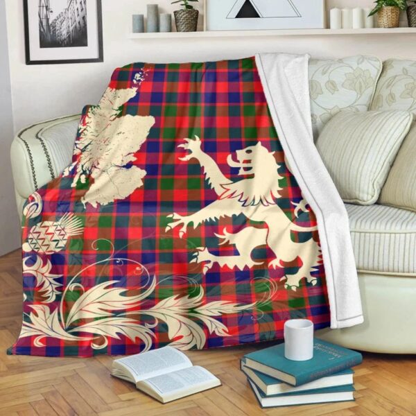 Gow Modern Clan Blanket, Scottish Tartan Gow Modern Clans Blanket Thistle Map Style - Image 5