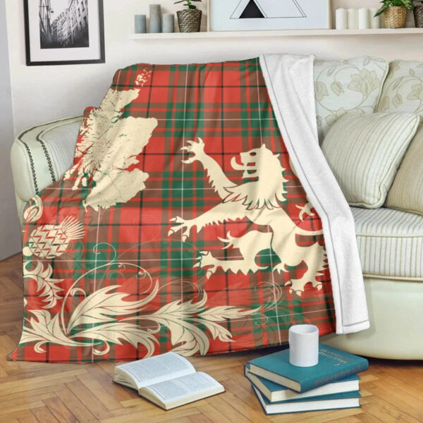 MacAulay Ancient Clan Blanket, Scottish Tartan MacAulay Ancient Clans Blanket Thistle Map Style - Image 5