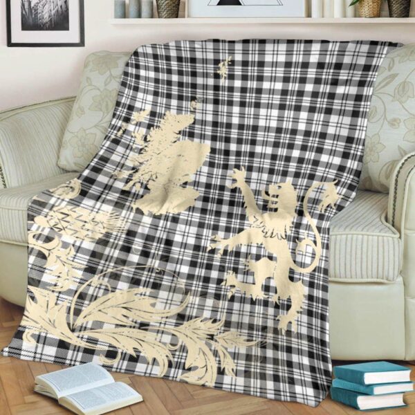 SCOTT BLACK _ WHITE MODERN Clan Blanket, Scottish Tartan SCOTT BLACK _ WHITE MODERN Clans Blanket Thistle Map Style - Image 4