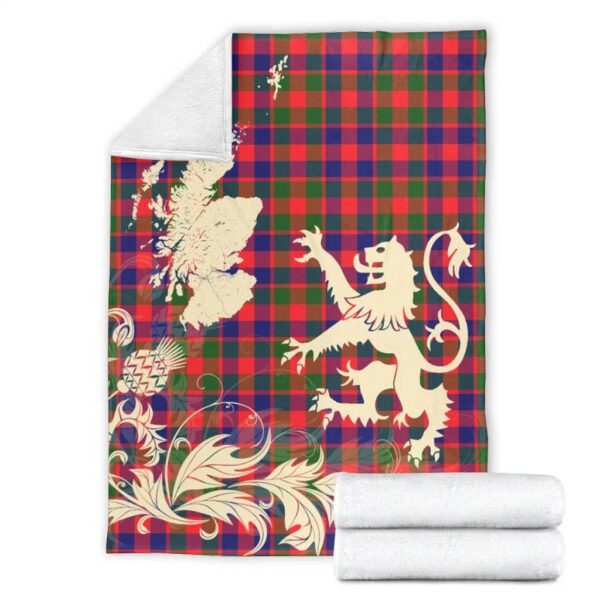 Gow Modern Clan Blanket, Scottish Tartan Gow Modern Clans Blanket Thistle Map Style