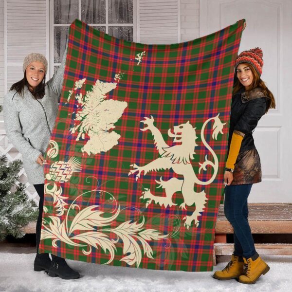 Skene Modern Clan Blanket, Scottish Tartan Skene Modern Clans Blanket Thistle Map Style - Image 2