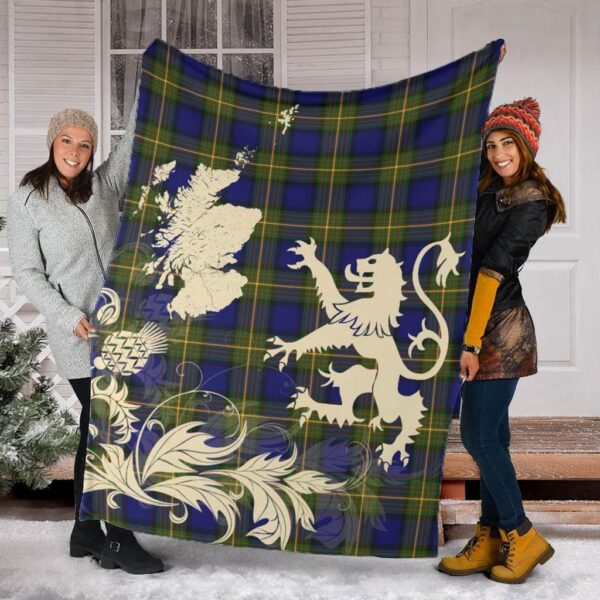 More (Muir) Clan Blanket, Scottish Tartan More (Muir) Clans Blanket Thistle Map Style - Image 2