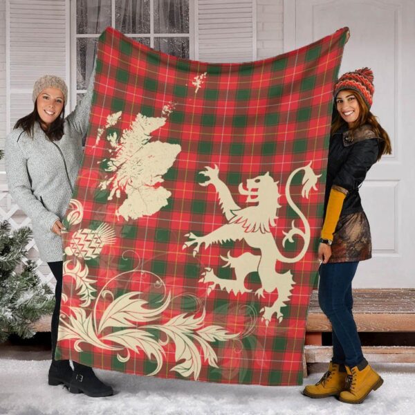 MacFie Clan Blanket, Scottish Tartan MacFie Clans Blanket Thistle Map Style - Image 2