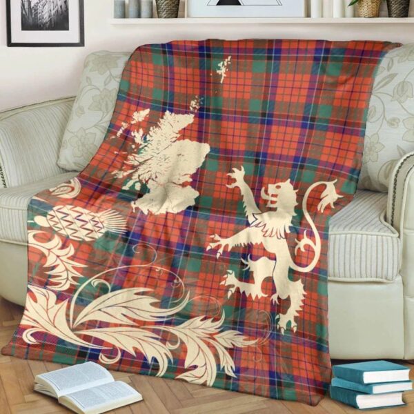 Nicolson Ancient Clan Blanket, Scottish Tartan Nicolson Ancient Clans Blanket Thistle Map Style - Image 4