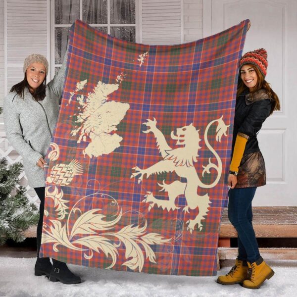 MacRae Ancient Clan Blanket, Scottish Tartan MacRae Ancient Clans Blanket Thistle Map Style - Image 2