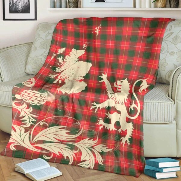 MacFie Clan Blanket, Scottish Tartan MacFie Clans Blanket Thistle Map Style - Image 4