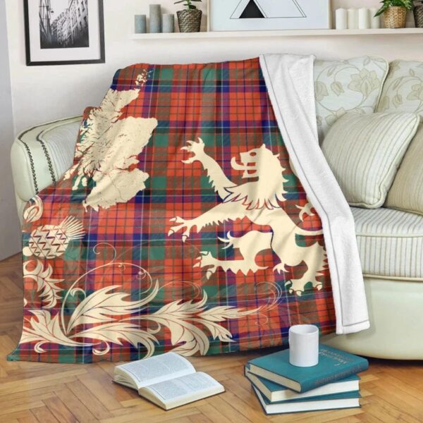 Nicolson Ancient Clan Blanket, Scottish Tartan Nicolson Ancient Clans Blanket Thistle Map Style - Image 5