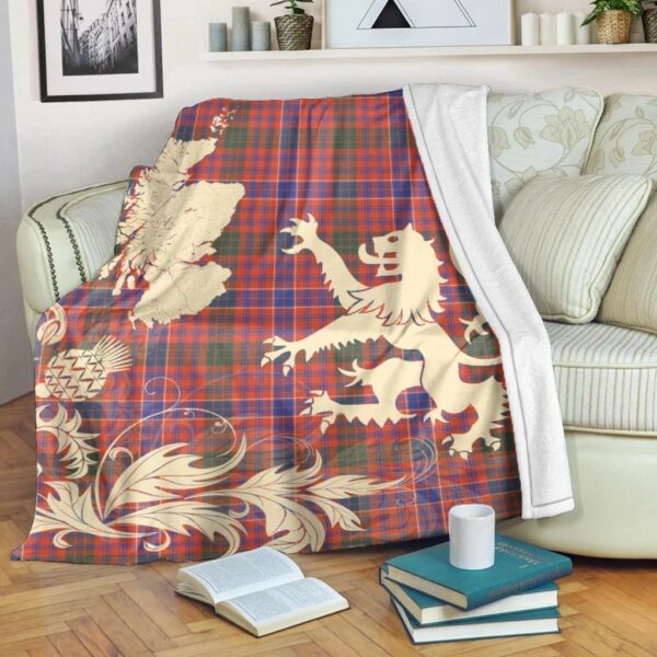 MacRae Ancient Clan Blanket, Scottish Tartan MacRae Ancient Clans Blanket Thistle Map Style - Image 5