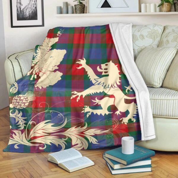 Marjoribanks Clan Blanket, Scottish Tartan Marjoribanks Clans Blanket Thistle Map Style - Image 5