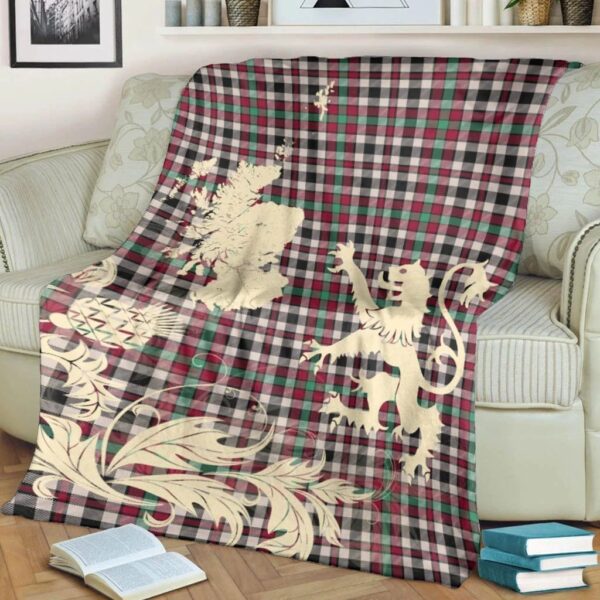 Borthwick Dress Ancient Clan Blanket, Scottish Tartan Borthwick Dress Ancient Clans Blanket Thistle Map Style - Image 4