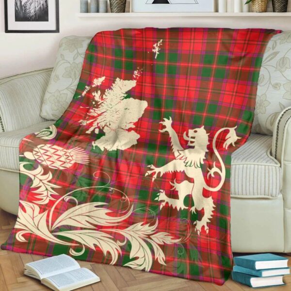 Crief District Clan Blanket, Scottish Tartan Crief District Clans Blanket Thistle Map Style - Image 4