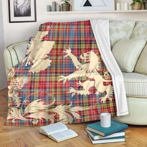 Drummond of Strathallan Clan Blanket, Scottish Tartan Drummond of Strathallan Clans Blanket Thistle Map Style - Image 5