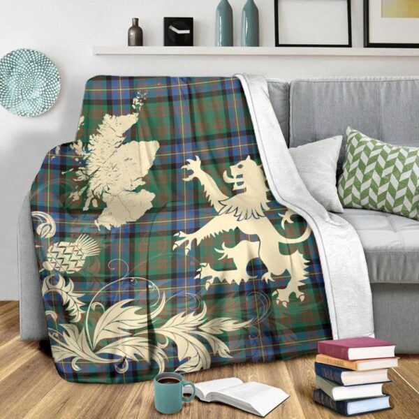 Cochrane Ancient Clan Blanket, Scottish Tartan Cochrane Ancient Clans Blanket Thistle Map Style - Image 3