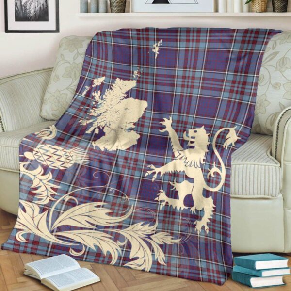 RCAF Clan Blanket, Scottish Tartan RCAF Clans Blanket Thistle Map Style - Image 4