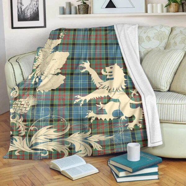 Paisley District Clan Blanket, Scottish Tartan Paisley District Clans Blanket Thistle Map Style - Image 5