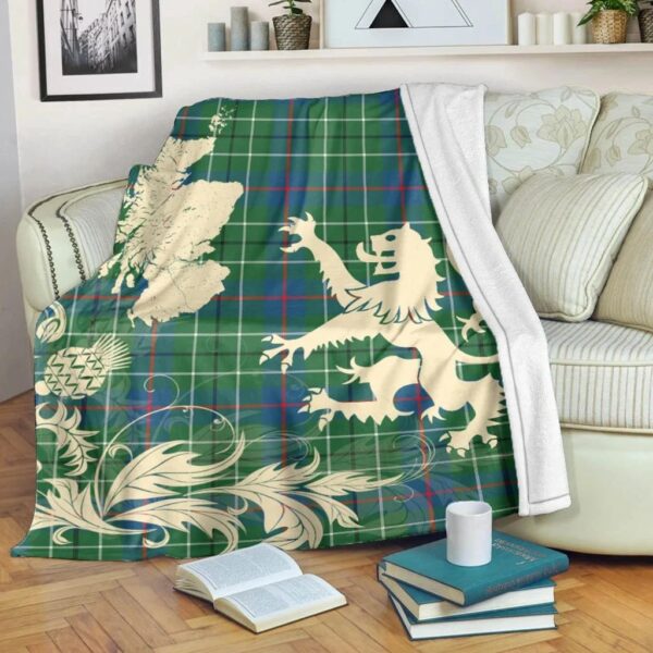 Duncan Ancient Clan Blanket, Scottish Tartan Duncan Ancient Clans Blanket Thistle Map Style - Image 5