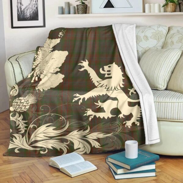 Gray Clan Blanket, Scottish Tartan Gray Clans Blanket Thistle Map Style - Image 5