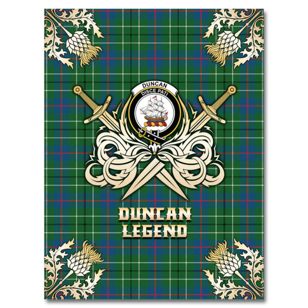 Duncan Ancient Clan Blanket, Scottish Tartan Duncan Ancient Clans Premium Blanket Gold Crest Style - Image 4